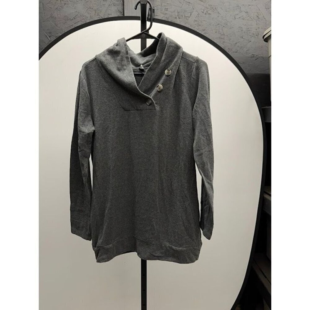 North River Grey Button Pullover Sweater